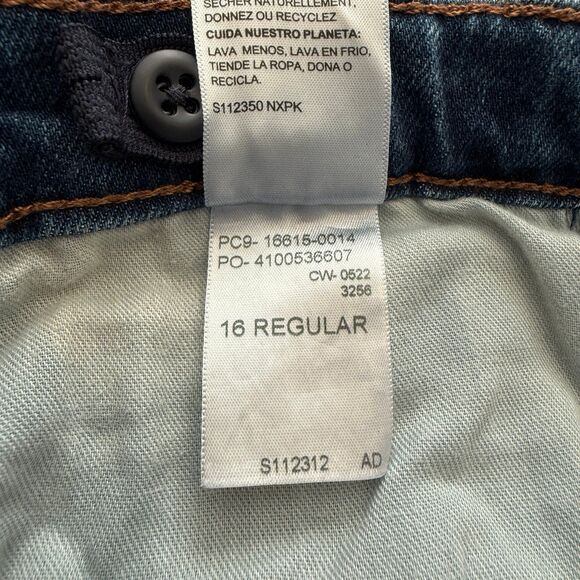 Levi’s Taper Leg Blue Denim Jeans Girl's Size 16 Reg Adjustable Waist - Picture 10 of 11
